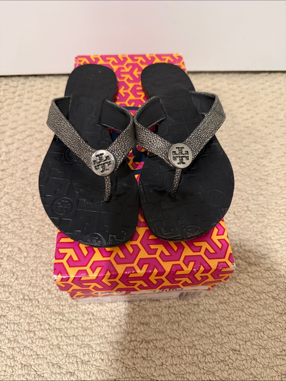 Tory Burch Thora Stingray Leather in Smoke